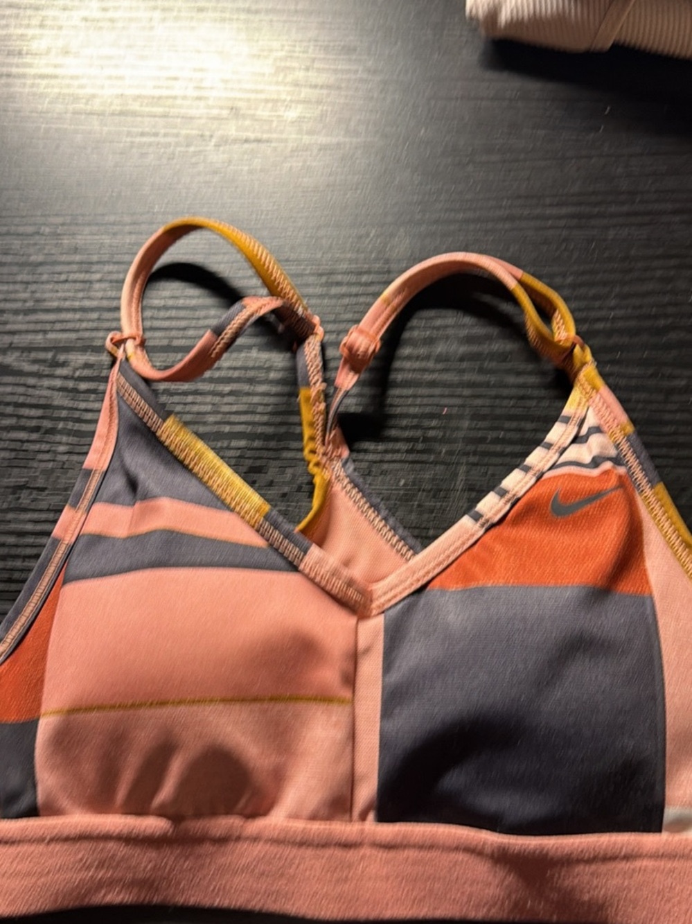 Nike Pink and Gray Women's Sports Bra